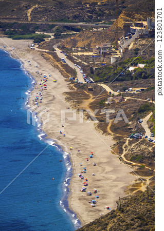 Beach of El Algarrobico, Cabo de Gata-Nijar Natural Park, Spain 123801701