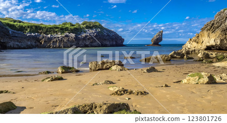 Beach of Buelna, Buelna, Asturias, Spain Beach of Buelna, Buelna, Asturias, Spain 123801726