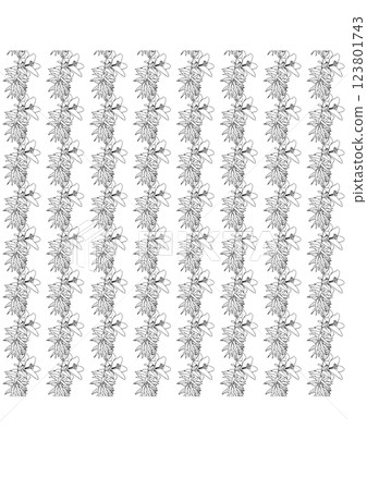 Graceful lily flowers. Doodle style. Vector illustration. Seamless pattern. 123801743