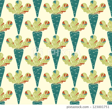 seamless pattern with hand drawn doodle ornament 123801751