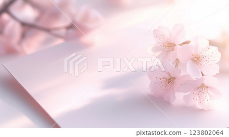 Postcard and note with flowers for congratulations 123802064