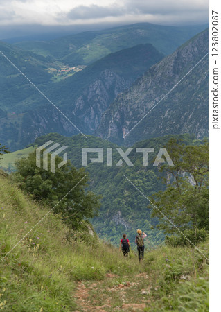 Central Massif from Sotres, Picos de Europa National Park, Spain 123802087