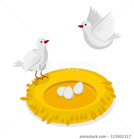 3D Isometric Flat  Illustration of Wild Animals Habitat Types. Item 2 123802317