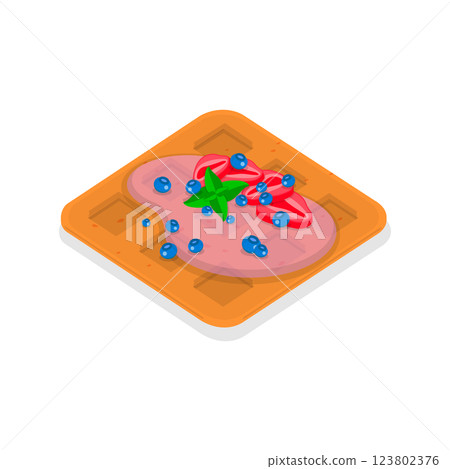 3D Isometric Flat Illustration of Homemade Pastry. Item 6 3D Isometric Flat Illustration of Homemade Pastry. Item 6 123802376