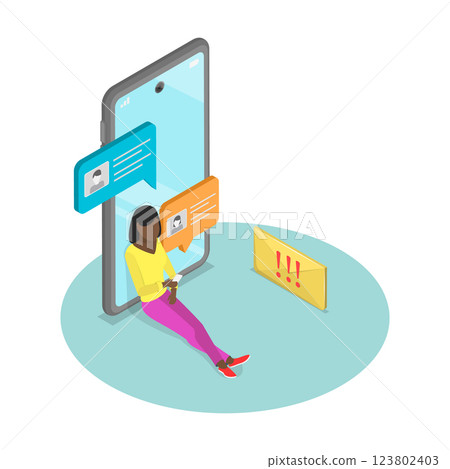 3D Isometric Flat  Illustration of Bad Addictions. Item 2 123802403