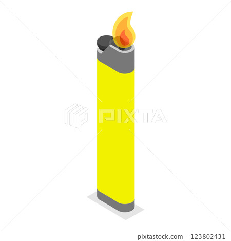 3D Isometric Flat  Set of Lighters. Item 3 123802431