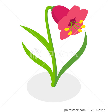 3D Isometric Flat  Illustration of Flowers Collection. Item 1 123802444