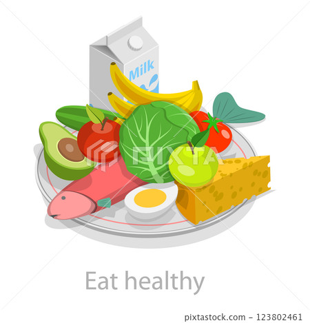 3D Isometric Flat  Illustration of Healthy Aging. Item 12 123802461