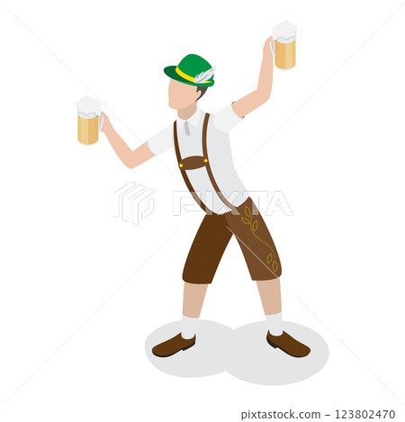 3D Isometric Flat  Illustration of Bavarians. Item 5 123802470