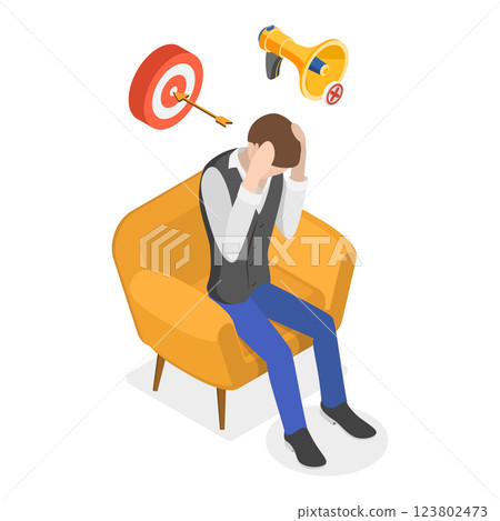 3D Isometric Flat  Illustration of Attention Concentration. Item 1 123802473