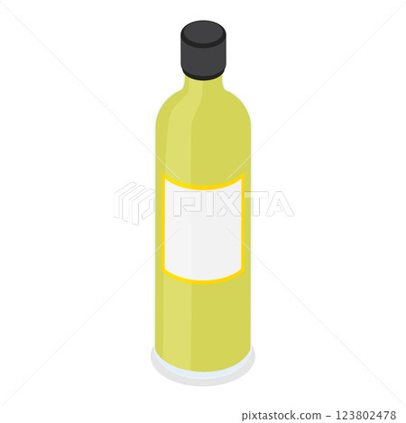 3D Isometric Flat  Set of Bottles with Alcohol Drinks. Item 2 123802478