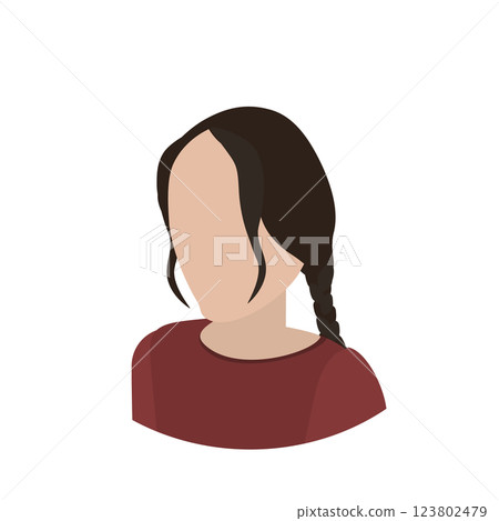 3D Isometric Flat  Set of Women Hairstyles. Item 4 123802479