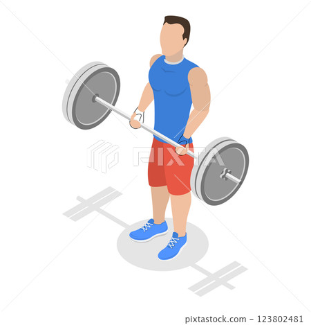 3D Isometric Flat Set of Different Physical Activities. Item 3 3D Isometric Flat Set of Different Physical Activities. Item 3 123802481