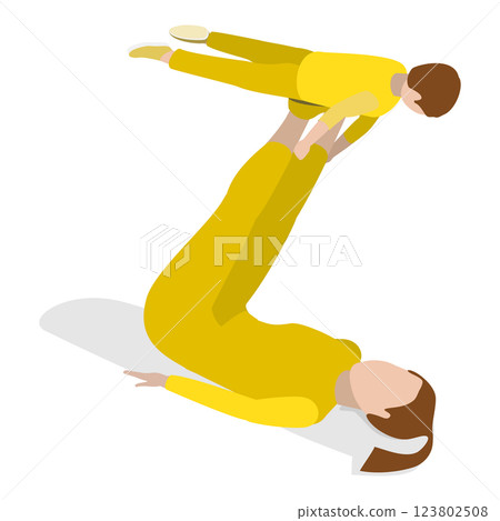 3D Isometric Flat  Set of English Alphabet with People. Item 1 123802508