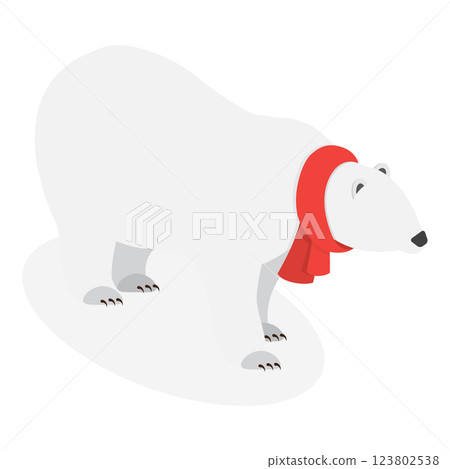 3D Isometric Flat Set of Polar Bear Postures. Item 3 3D Isometric Flat Set of Polar Bear Postures. Item 3 123802538