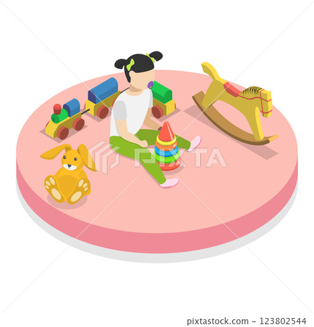 3D Isometric Flat  Illustration of Child Development. Item 1 123802544
