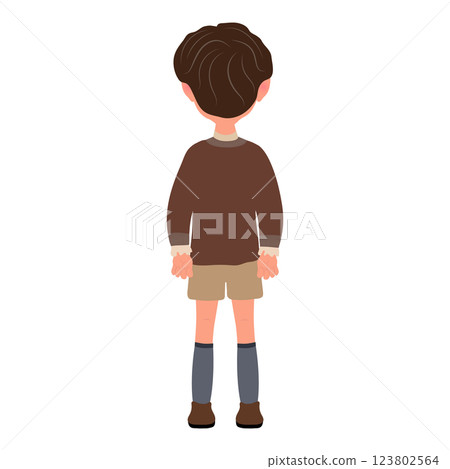 Flat  Illustration of Kid Boy Wearing Sweater. Item 3 123802564