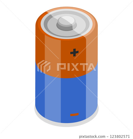 3D Isometric Flat  Illustration of Battery Set. Item 3 123802571
