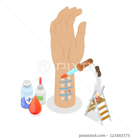 3D Isometric Flat Illustration of Allergy Testing and Treatment. Item 1 3D Isometric Flat Illustration of Allergy Testing and Treatment. Item 1 123802573