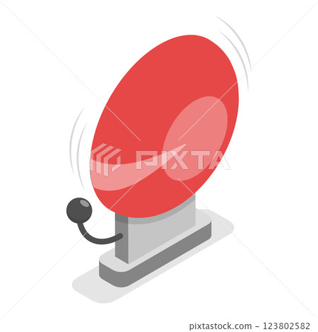 3D Isometric Flat Set of Fire Alarm Equipment. Item 8 3D Isometric Flat Set of Fire Alarm Equipment. Item 8 123802582