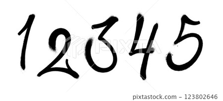 Graffiti spray font alphabet. Digits. Part 6. Vector illustration Graffiti spray font alphabet. Digits. Part 6. Vector illustration 123802646