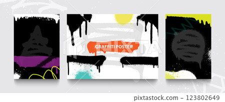 Set of graffiti posters. Vector illustrations for your creativity. 123802649