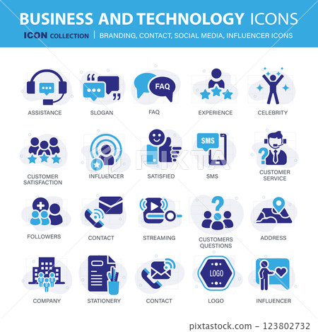 Customer service, branding, influencer, contact icon set. Contact us, follower, marketing, leadership, influence, content, community and customer icons. Support and satisfaction icon set. Vector set Customer service, branding, influencer, contact icon set. Contact us, follower, marketing, leadership, influence, content, community and customer icons. Support and satisfaction icon set. Vector set 123802732