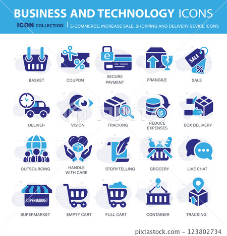E-commerce, increase sale, on line shopping and digital finances icon collection. Flat vector illustration E-commerce, increase sale, on line shopping and digital finances icon collection. Flat vector illustration 123802734