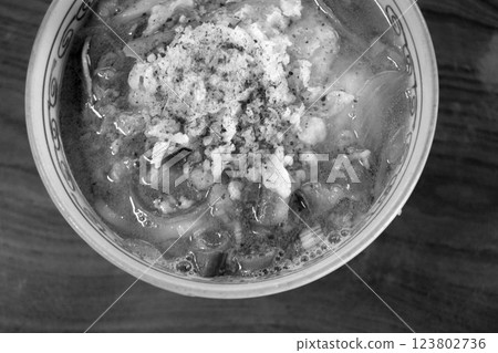 Meat noodles 123802736