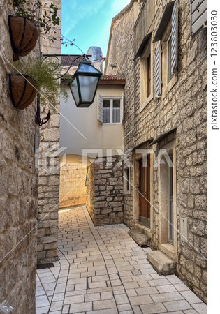 Mysterious stone streets in Satari Grad, island of Hvar. Mysterious stone streets in Satari Grad, island of Hvar. 123803030