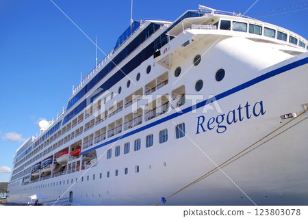 大型郵輪大洋洲帆船賽側甲板 123803078