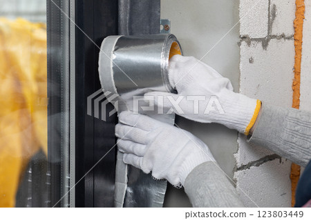Installation of the window opening. 123803449