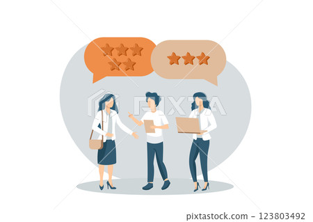 Customer satisfaction. Feedback. Rating on customer service illustration. Website rating feedback and review concept. Flat vector illustration 123803492
