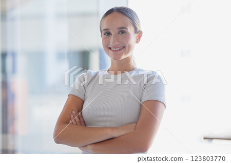 Expert, business and manager working as management at an executive corporate company. Portrait of a ceo, woeker or boss with arms crossed, pride and smile for happiness at a professional office Expert, business and manager working as management at an executive corporate company. Portrait of a ceo, woeker or boss with arms crossed, pride and smile for happiness at a professional office 123803770