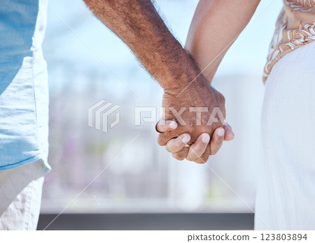 Family, love and elderly couple holding hands on a walk outdoors, relax and content together. Retirement, walking and active seniors bonding and enjoying their retired lifestyle with morning cardio Family, love and elderly couple holding hands on a walk outdoors, relax and content together. Retirement, walking and active seniors bonding and enjoying their retired lifestyle with morning cardio 123803894