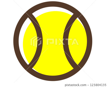 簡單的網球圖示/向量插圖素材（透明背景） 123804135