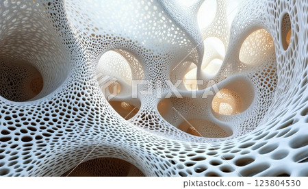 Structure Of Organic Network: A Framework Made Of Organic Materials That Creates A Web-Like Structure For Support, Connection, And Growth. Structure Of Organic Network: A Framework Made Of Organic Materials That Creates A Web-Like Structure For Support, Connection, And Growth. 123804530