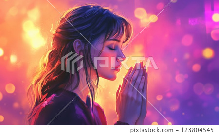 Christian Worship And Prayer: A Young Woman'S Evening Devotion Of Prayer And Worship. Praising God In The Evening Hours. 123804545