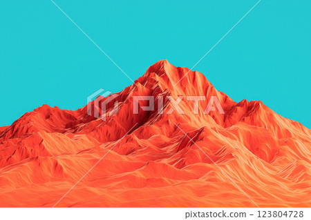 Vibrant red mountain landscape with contrasting turquoise sky, showcasing nature's beauty. 123804728