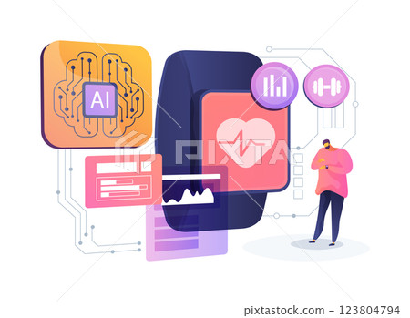 AI in Smart Wearables abstract concept vector illustration. 123804794