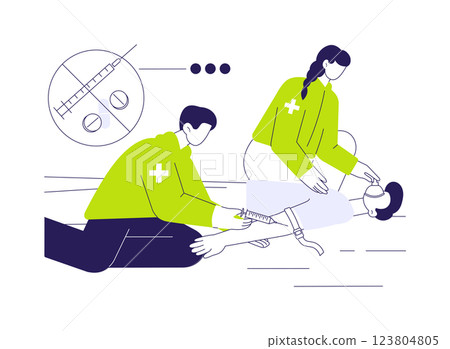 Overdose treatment abstract concept vector illustration. Overdose treatment abstract concept vector illustration. 123804805