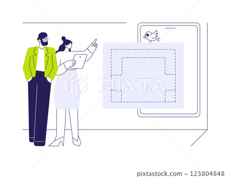 Walk-in closet plan abstract concept vector illustration. 123804848