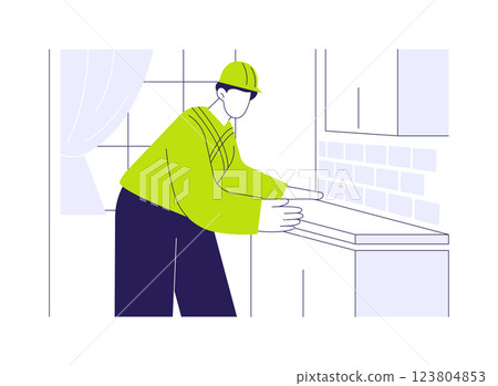 Countertop installation abstract concept vector illustration. Countertop installation abstract concept vector illustration. 123804853