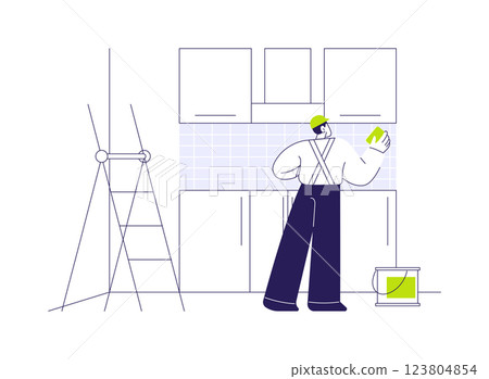 Backsplash installation abstract concept vector illustration. Backsplash installation abstract concept vector illustration. 123804854