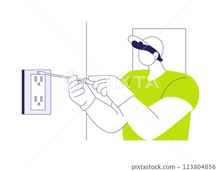 Sockets installation abstract concept vector illustration. Sockets installation abstract concept vector illustration. 123804856