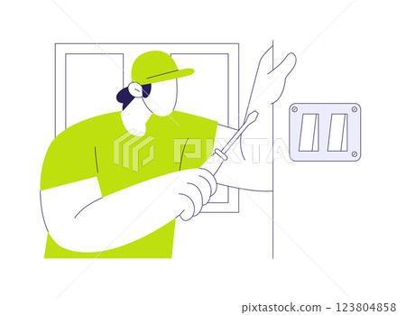 Light switches installation abstract concept vector illustration. Light switches installation abstract concept vector illustration. 123804858
