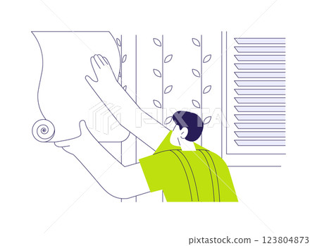 Applying wallpapers abstract concept vector illustration. Applying wallpapers abstract concept vector illustration. 123804873