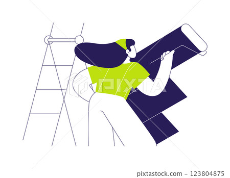 Finish coat abstract concept vector illustration. 123804875