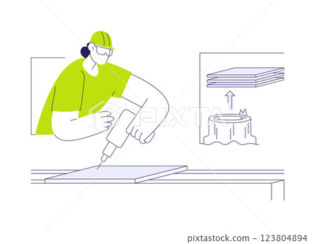 Fasten floor underlayment abstract concept vector illustration. 123804894