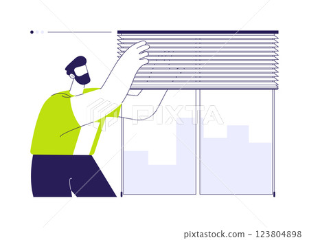 Hanging blinds abstract concept vector illustration. Hanging blinds abstract concept vector illustration. 123804898
